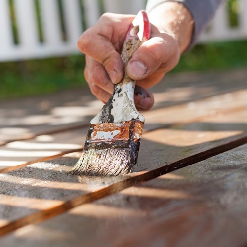 Deck Staining Step 4 - Backbrushing